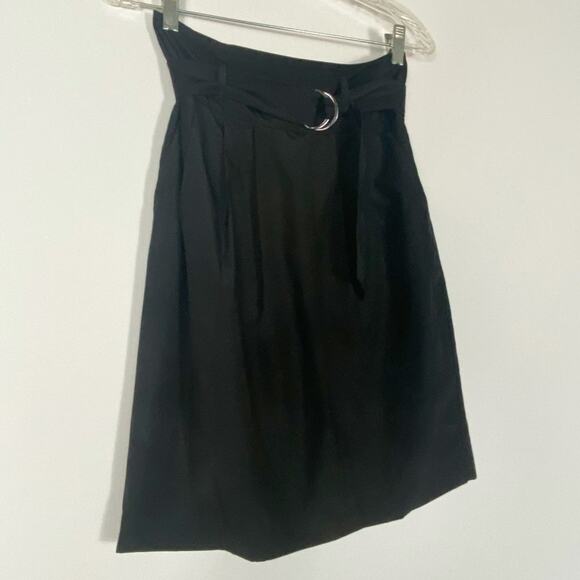 Banana Republic Black Belted High-waisted Silk-Blend Pencil Skirt - Picture 4 of 10